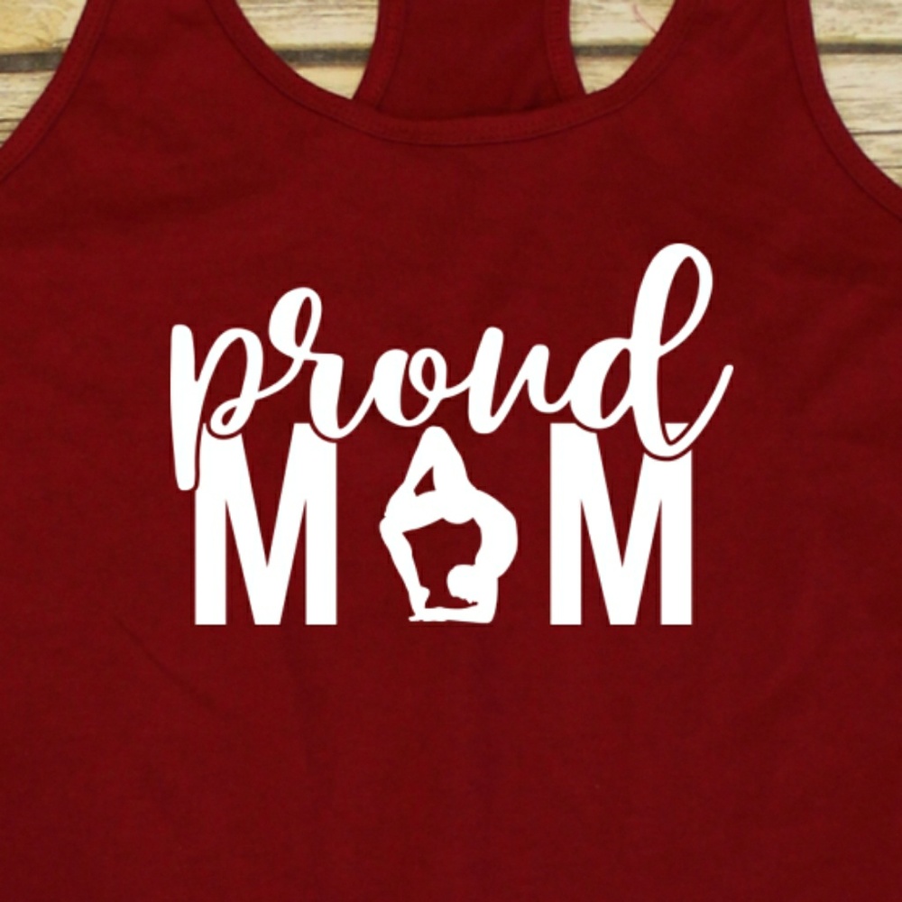 Proud Gymnastics Mom - sports mama - red tank